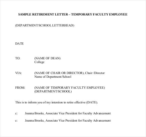 temporary-faculty-employee-retirement-letter