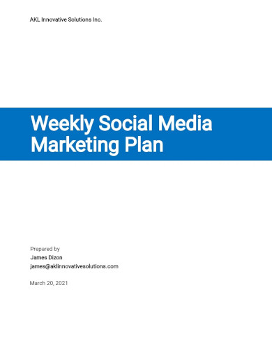 weekly social media marketing plan template