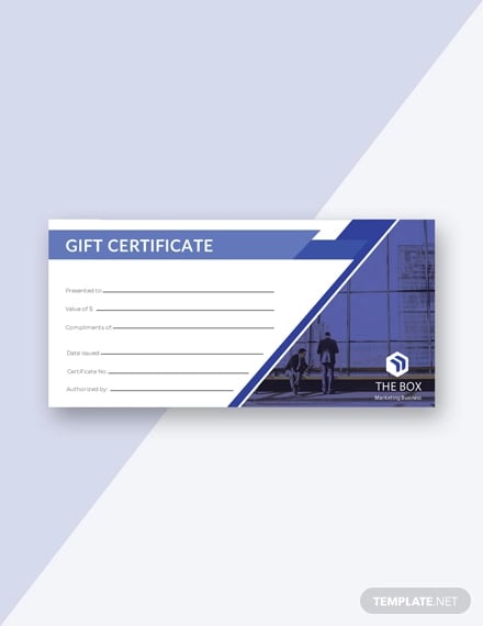 fre business gift certificate