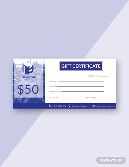 free company gift certificate