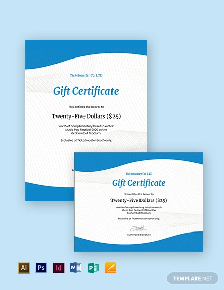Ticketmaster Gift Certificate Templates Sample Example Format Download  Ticketmaster Gift Certificate Templates Sample Example Format Download