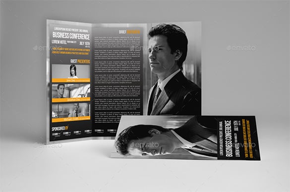 trifold business conference brochure template