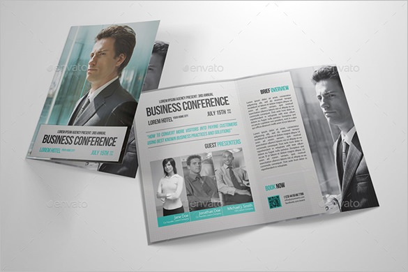 half fold business conference brochure template