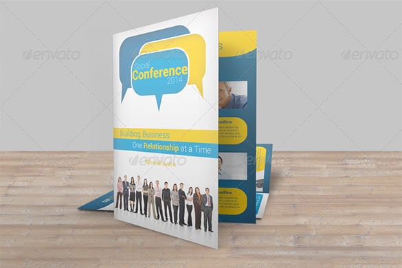social conference bifold conference brochure pack