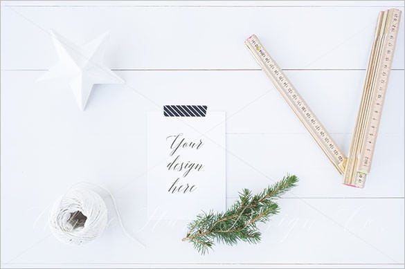 christmas a6 stationery mock up download