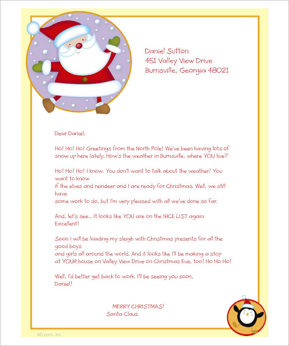 free santa stationery templates for google docs