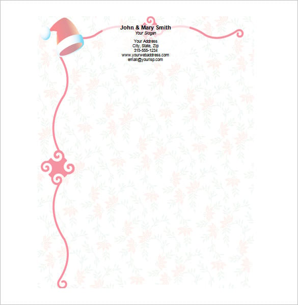 santa hat christmas stationery template free download
