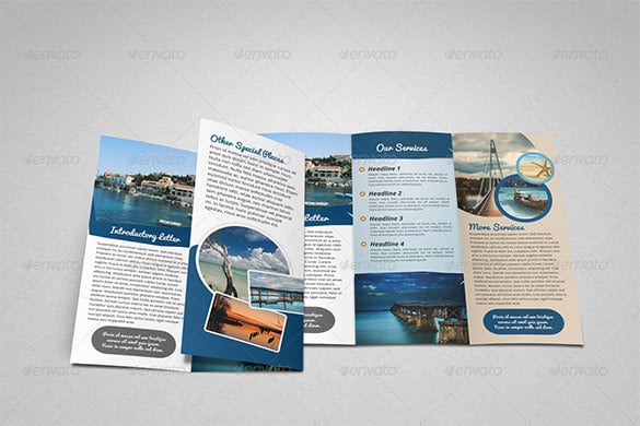 creative travel holiday trifold brochure template
