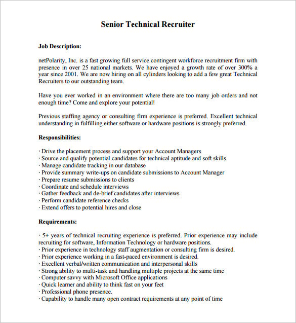 Business recruiter job description