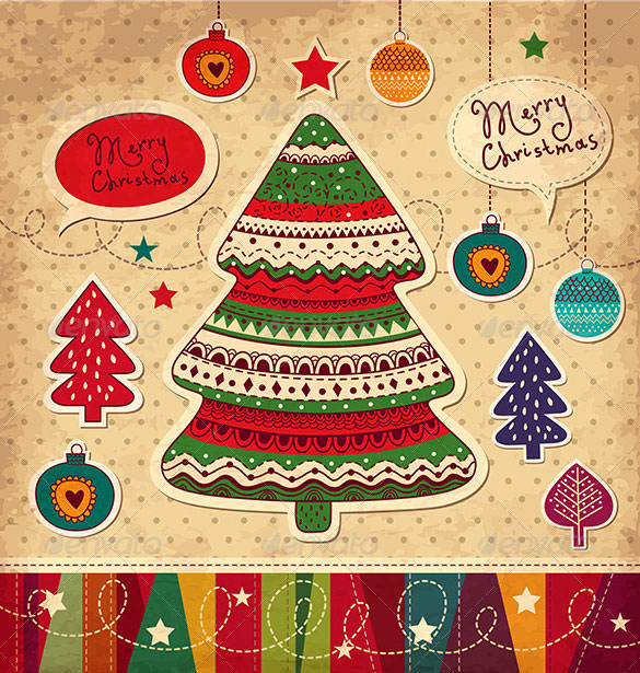 christmas card with christmas trees vector eps download