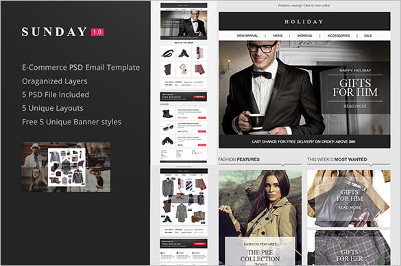 e commerce psd email newsletter template download