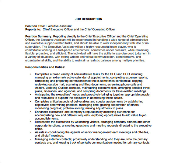 Chief Operating Officer Job Description Template 9+ Free Word, PDF