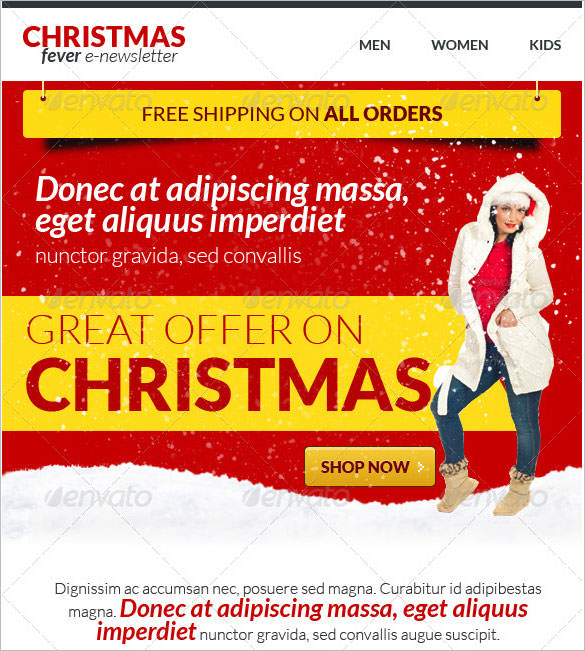 premium christmas fever e newsletter template psd design