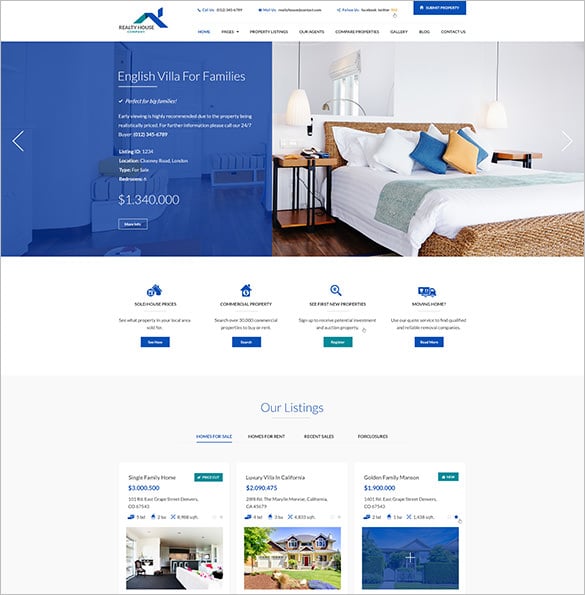 realty house real estate psd template