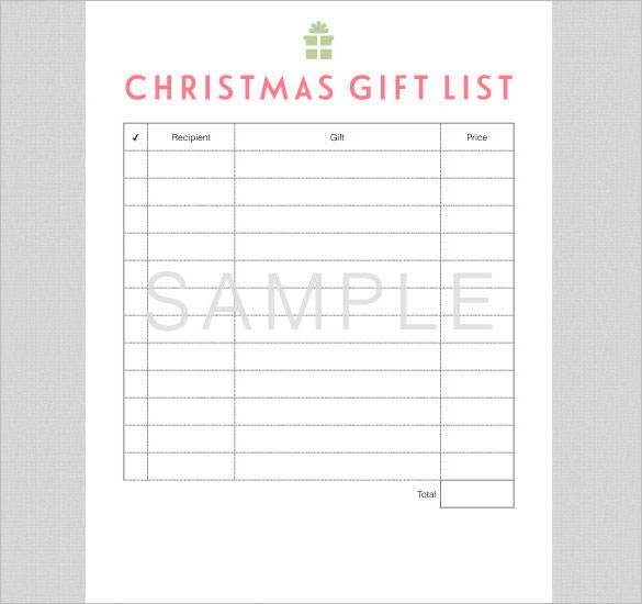 24+ Christmas Gift List Templates