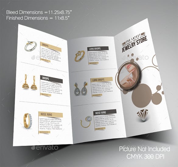 jewelry store trifold brochure template