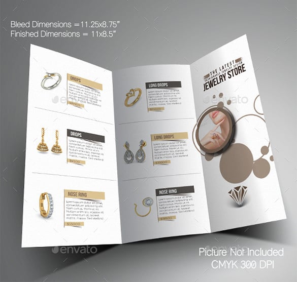 jewelry shop trifold brochure template