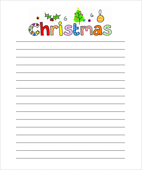 christmas design writing paper lined template download