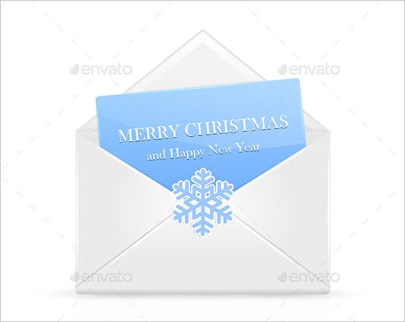 open christmas envelope with snowflake eps download