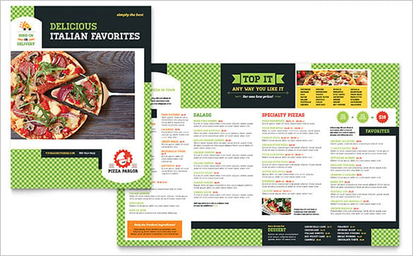 pizza parlor menu template