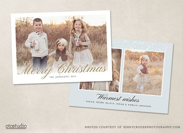 christmas photo card template psd design download