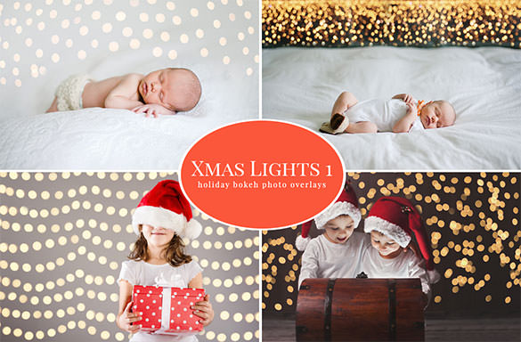 christmas lights photo template psd download