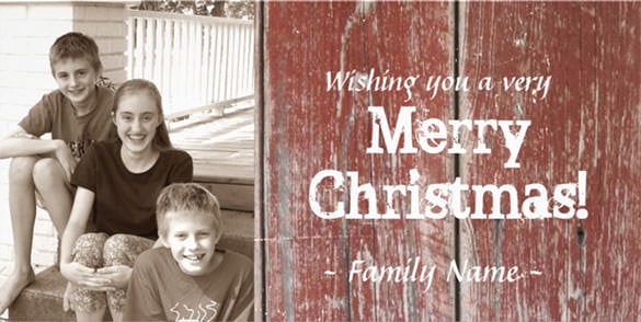 red barn woodphoto christmas photo card