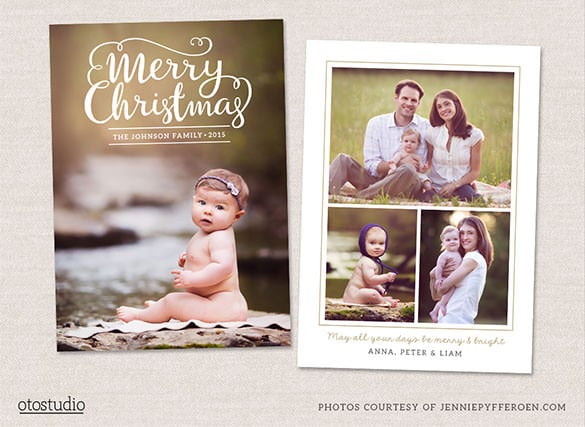 christmas photo card template psd layered download