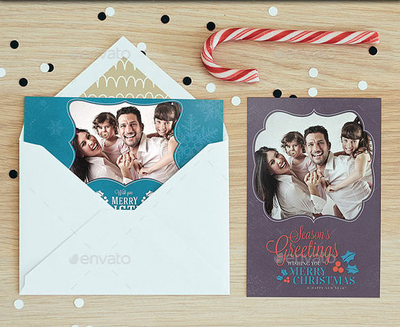 download christmas photo cards template photoshop psd