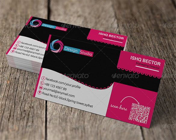 creative pink business card