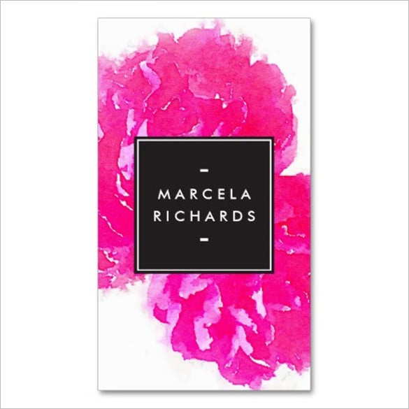 pink peonies double sided standard business cards