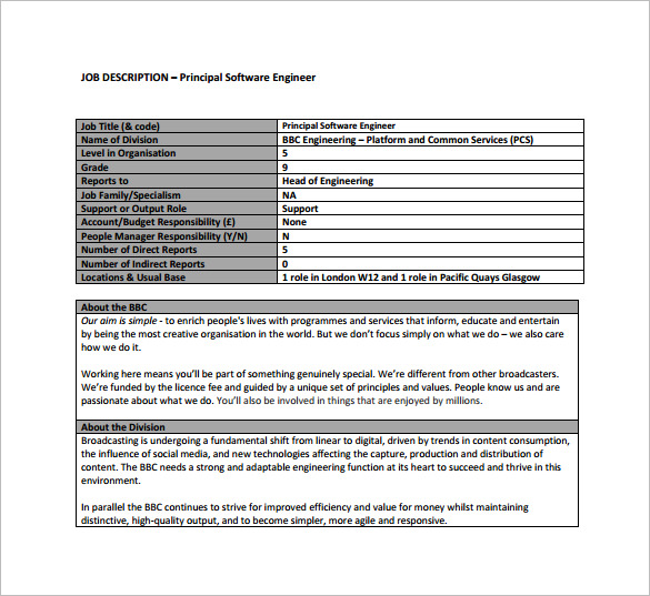 16+ FREE Software Engineer Job Description Templates Free Sample