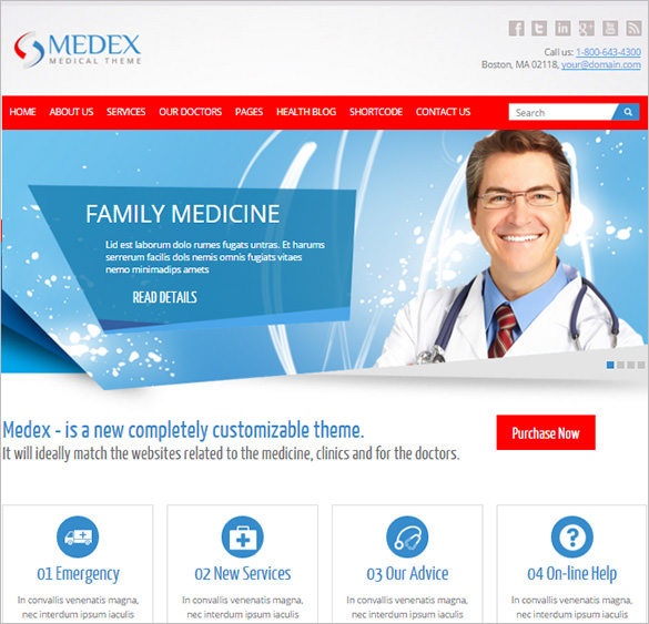 medical doctor and health bootstrap theme