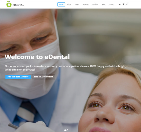parallax responsive bootstrap theme for dentist