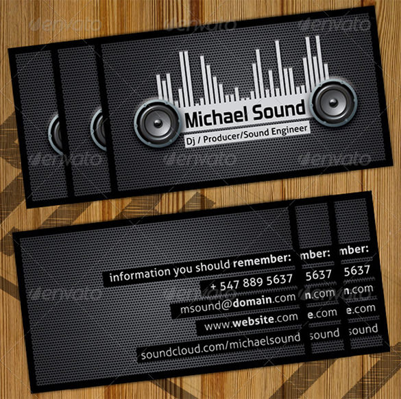 dj business card template