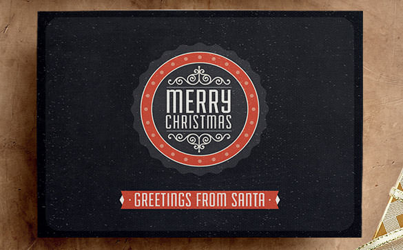 retro vintage christmas card pack template download