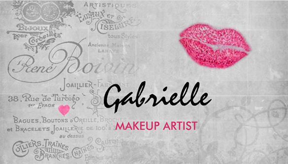 girly vintage grunge pink lips kiss makeup artist double sided standard business cards