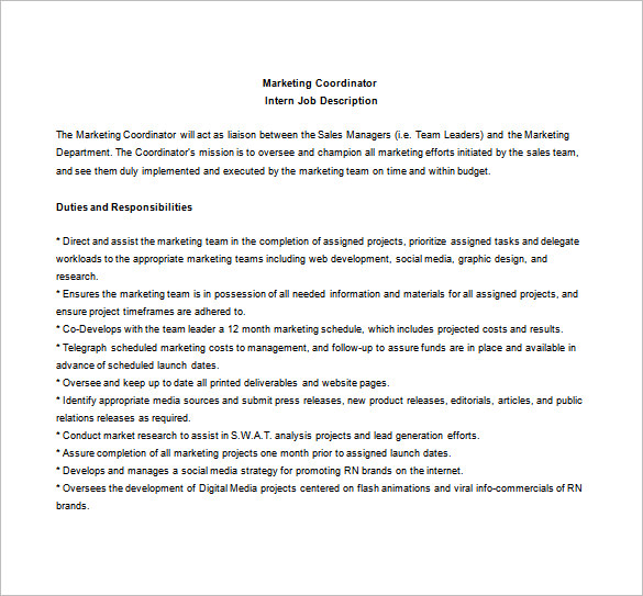 10+ Marketing Coordinator Job Description Templates | Free & Premium