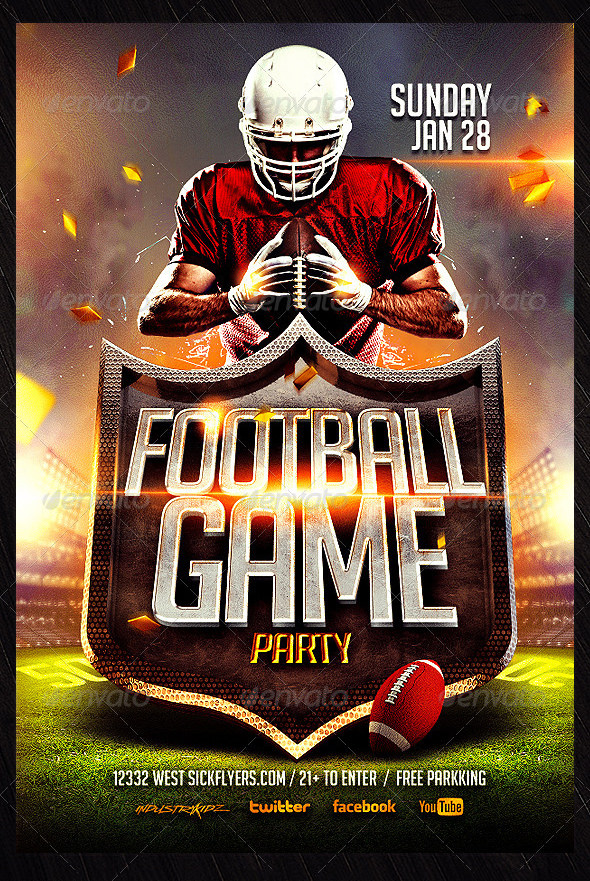 Football Game Night Flyer Template  Flyer, Flyer template, Flyer design  templates