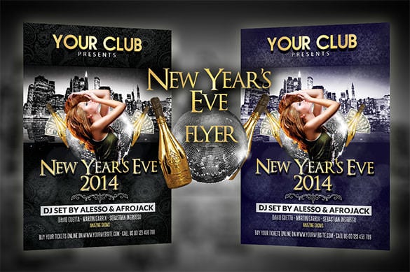 new years eve party flyer template download premium psd