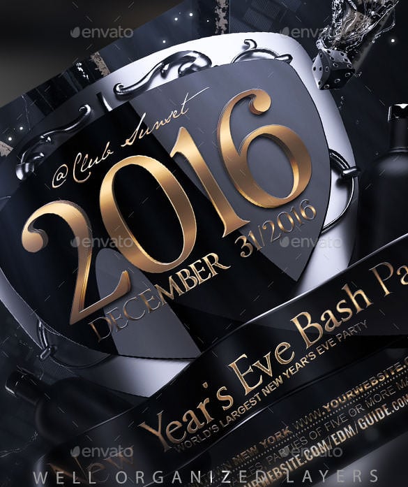 new years eve flyer template psd download