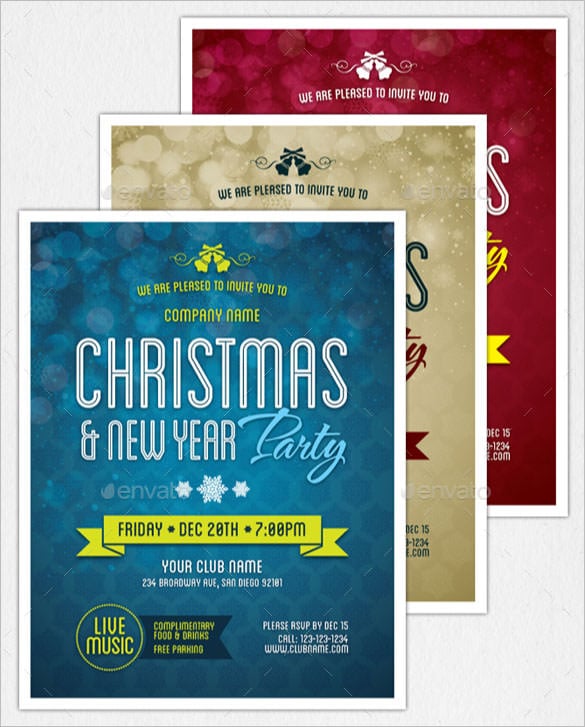 new year party flyer invitation template eps format