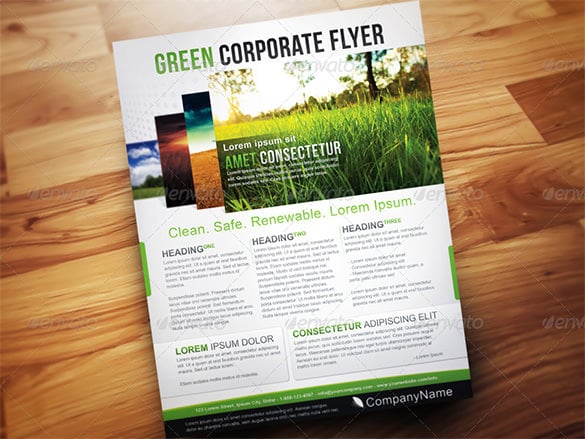 green corporate flyer template