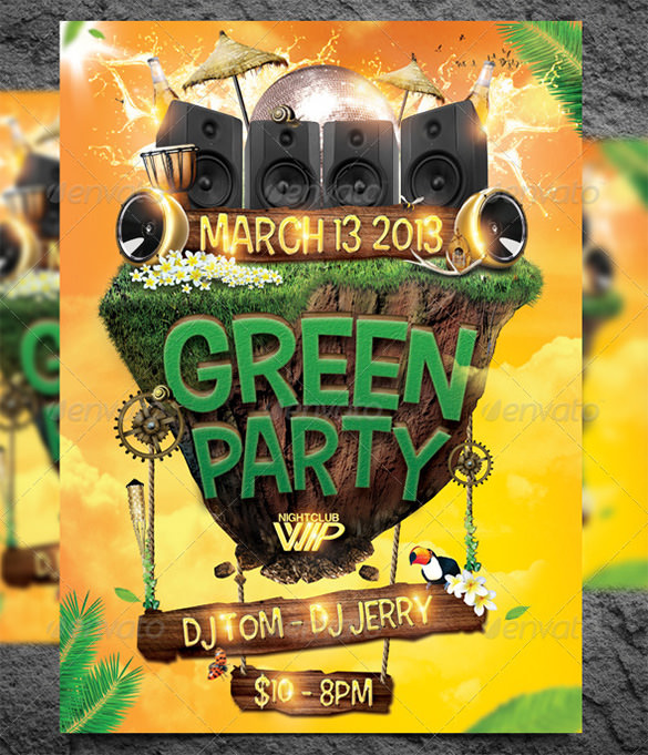 green party flyer template
