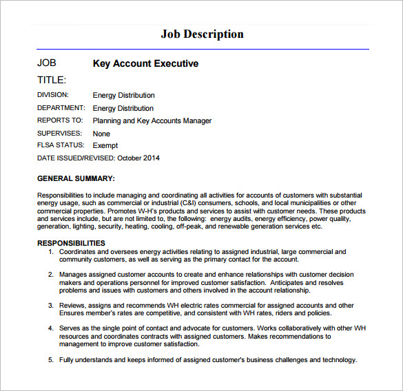 Key Account Manager Job Description Template