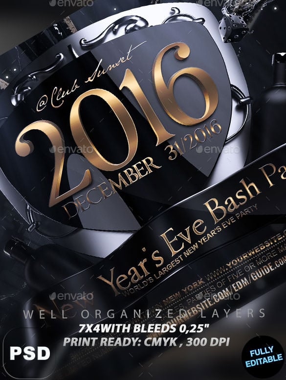 new years eve flyer template 2016 psd format