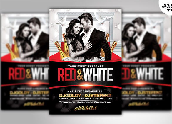 red-white-flyer-template