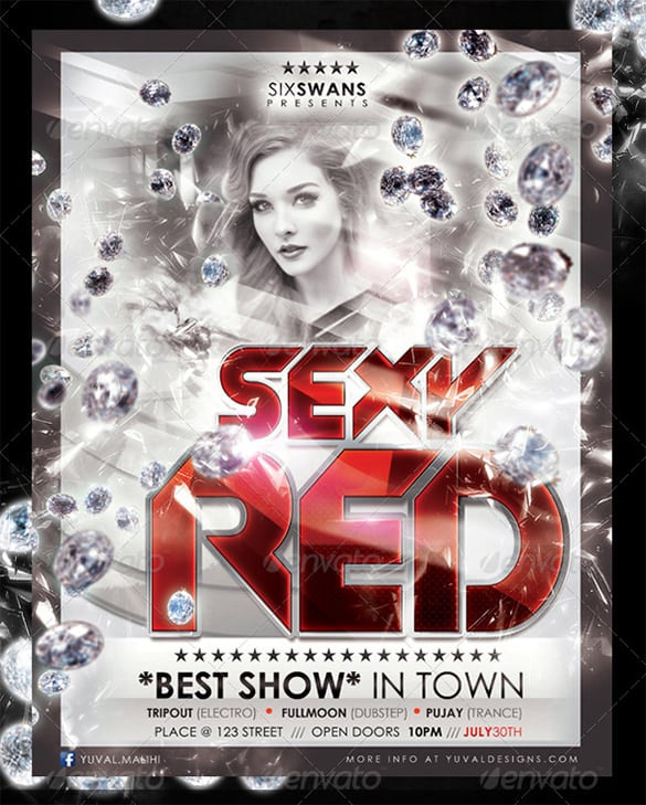 sexy red flyer template covers bonus