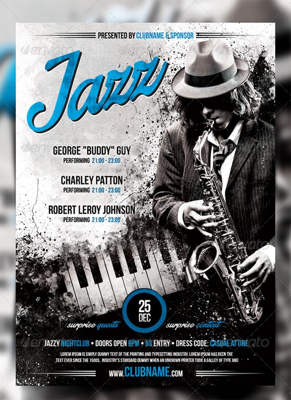 jazz blues flyer poster