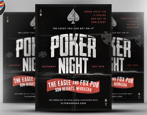 vintage style poker flyer template